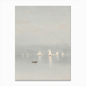 Sailboats In The Fog Canvas Print