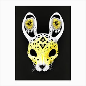 Animal Skull Yellow 2 Doodle Canvas Print