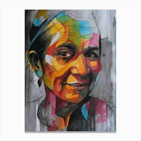 Portrait Of An Old Woman Canvas Print