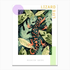 Forest Green Moorish Gecko Abstract Modern Illustration 1 Poster Canvas Print