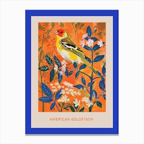 Spring Birds Poster American Goldfinch 2 Canvas Print