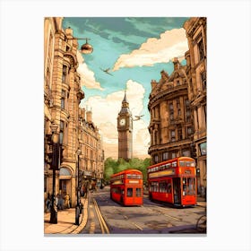 London England Uk Retro Vintage Travel Canvas Print