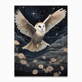 Barn Owl 1 Gold Detail Painting Canvas Print