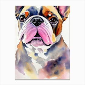 French Bulldog 4 Watercolour dog Canvas Print