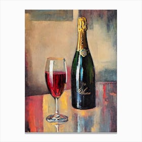 New Zealand Sparkling Wine Oil Painting Cocktail Poster Canvas Print