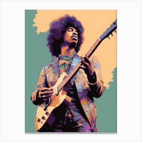 Jimi Hendrix Pastel Portrait 1 Canvas Print