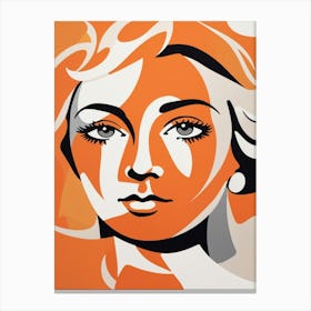 orange matisse woman portrait Canvas Print