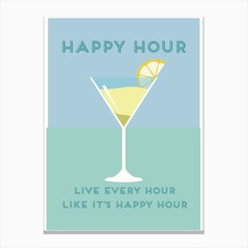 Happy Hour Cool Colours Canvas Print