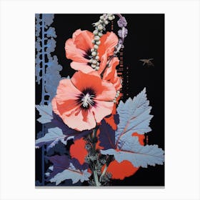 Surreal Florals Hollyhock 2 Flower Painting Canvas Print