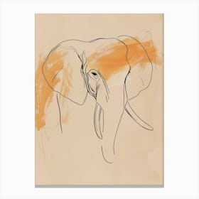 Elephant Head - Boho, Line Art Canvas Print