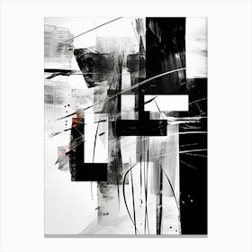 Layers Abstract Black And White 5 Canvas Print
