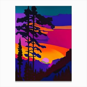 Forest Mountain Colourful Sunrise Canvas Print