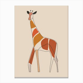 Giraffe - Boho, Line Art 28 Canvas Print