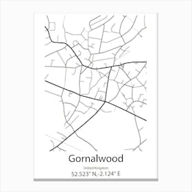 Gornalwood,United Kingdom Minimalist Map Canvas Print