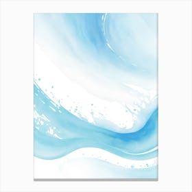 Blue Ocean Wave Watercolor Vertical Composition 23 Canvas Print