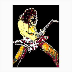 Eddie Van Halen American Rock Band Guitarist Legend in Pop Art Canvas Print