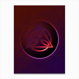 Geometric Neon Glyph on Jewel Tone Triangle Pattern 228 Canvas Print
