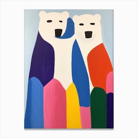 Colourful Kids Animal Art Polar Bear 2 Canvas Print