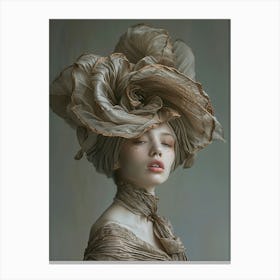 Portrait Of A Woman Wearing A Large Hat Canvas Print