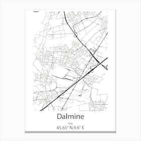 Dalmine,Italy Minimalist Map Canvas Print