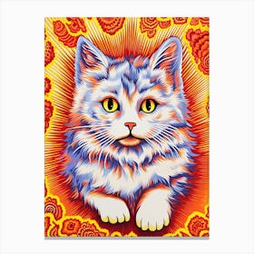Louis Wain Kaleidoscope Psychedelic Cat 13 Canvas Print
