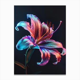 Lily Flower In The Dark Canvas Print