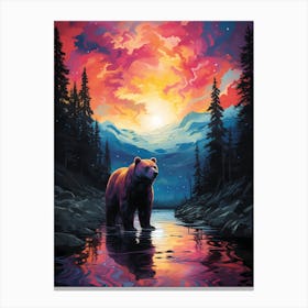 Bear At Sunset 1 Canvas Print