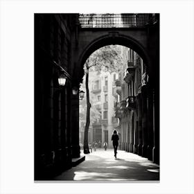 Barcelona, Spain, Black And White Analogue Photography 3 Canvas Print