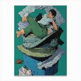 "Green Dreams: Asaf Hanuka's Trash Can Tale" Canvas Print