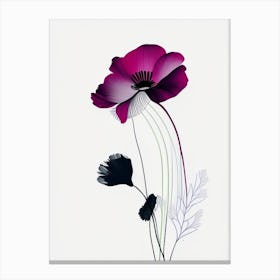 Anemone Floral Minimal Line Drawing 1 Flower Canvas Print