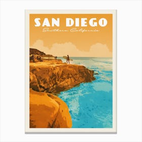 San Diego California Sunset Travel Poster Canvas Print