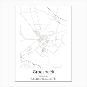 Groesbeek,Netherlands Minimalist Map Canvas Print