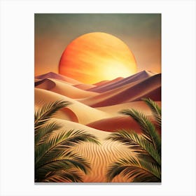 Sunset In The Desert 15 Canvas Print