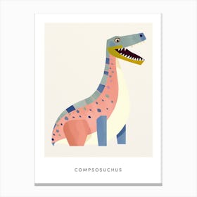Nursery Dinosaur Art Compsosuchus Poster Canvas Print