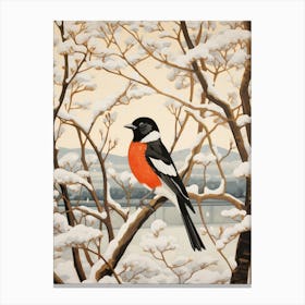 Bird Illustration Magpie 4 Canvas Print