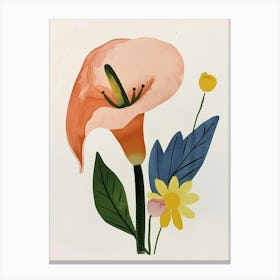 Painted Florals Calla Lily 3 Canvas Print