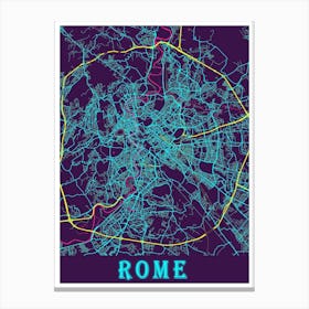 Rome Map Poster 1 Canvas Print