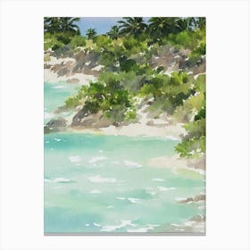 Tulum National Park Mexico Water Colour Poster Canvas Print