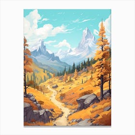 Great Himalaya Trail Nepal Hike Illustration Canvas Print