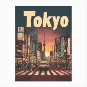 Aihrgdesign A Classic 1960s Travel Poster For Tokyo Canvas Print