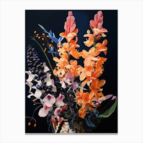 Surreal Florals Snapdragon 4 Flower Painting Canvas Print