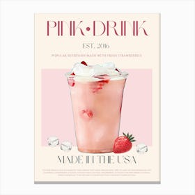 Pink Drink Mid Century Canvas Print