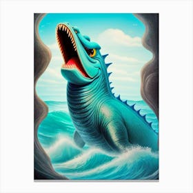Dinosaurs In The Ocean 1 Canvas Print