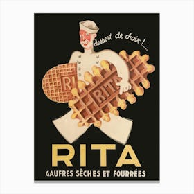 Rita, Baker Carrying Cookies Vintage Poster Canvas Print