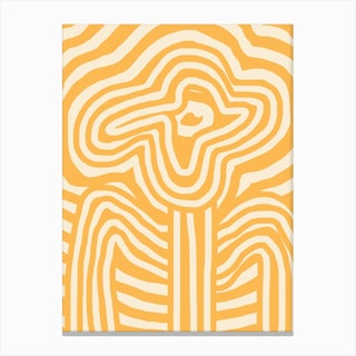 Yellow Striped Flower Canvas Print