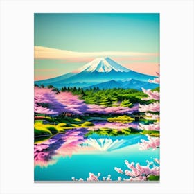 Mt Fuji Cherry Blossoms Mount Fuji Japan 6 Canvas Print