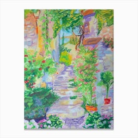 Natural staircase (A4 oil pastel) Canvas Print
