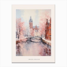 Dreamy Winter Painting Poster Bruges Belgium 1 Canvas Print