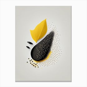Black Mustard Seeds Spices And Herbs Retro Minimal 1 Canvas Print