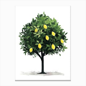 Lemon Tree Pixel Illustration 3 Canvas Print